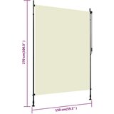  Vanjska roleta 150 x 270 cm krem | shoptok.hr