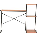 Furnova Pisalna miza s polico črna in rjava 116x50x93 cm, (21925222) | Shoptok.si