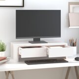  Stalak za monitor bijeli 50 x 27 x 15 cm od masivne borovine | shoptok.hr