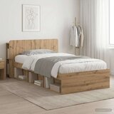  Okvir kreveta s pohranom s uzglavljem Hrast artisan 75 x 190 cm | shoptok.hr