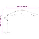  Konzolni suncobran s LED svjetlima i metalnom šipkom 350 cm bež | shoptok.hr