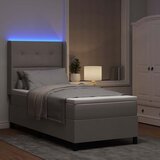  LED Box Spring Krevet Sivo-smeđa 90 x 190 cm tkanina | shoptok.hr