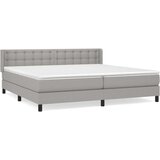  Box spring postelja z vzmetnico svetlo siva 200x200 cm blago, (20898487) | Shoptok.si
