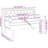 vidaXL Klop z naslonjalom modra 119,5x64,5x75 cm žamet | Shoptok.si