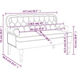 vidaXL klupa s naslonom plava 119 5 x 64 5 x 75 cm baršunasta | shoptok.hr