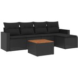  The Living Store Vrtna sedežna garnitura 6-delna z blazinami črna poli ratan - Vrtna Sedežna Garniture, (21443369) | Shoptok.si