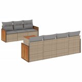 Maison Chic Seti vrtnega pohištva - Vrtna garnitura - Vrtni pohištvo set 8-delna z blazinami bež poli ratan, (21801079) | Shoptok.si
