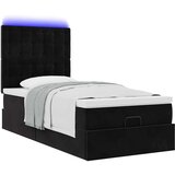 vidaXL Otomanski okvir kreveta s madracima crni 80x200cm baršunasti | shoptok.hr