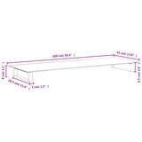  Stalak za monitor bijeli 100x35x8 cm kaljeno staklo i metal | shoptok.hr