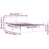  Okvir kreveta s uzglavljem boja sivog hrasta sonome 150x200 cm | shoptok.hr