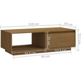 vidaXL Klubska mizica medeno rjava 110x50x33,5 cm trdna borovina | Shoptok.si