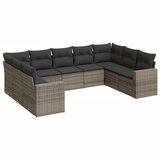  9-dijelni set vrtnih sofa od poliratana s jastucima sivi | shoptok.hr