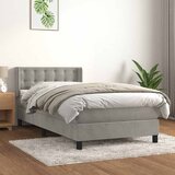Box spring krevet s madracem svjetlosivi 90x190 cm baršunasti | shoptok.hr