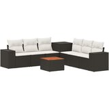  Set sofe 8 kom. Crna i krem-bijela Poli Rattan i čelik | shoptok.hr