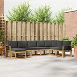  Set vanjskih sofa 8 kom. Bijela i antracit Smeđa 306 x 187,5 x 73 cm | Shoptok.si