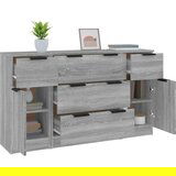 vidaXL 3-dijelna komoda boja sivog hrasta sonome od konstruiranog drva | shoptok.hr