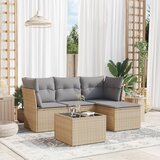 Maison Chic Seti vrtnega pohištva - Vrtna garnitura - Vrtni pohištvo set 5-delna z blazinami bež poli ratan, (21817360) | Shoptok.si