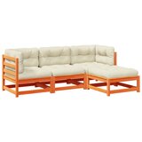  The Living Store Vrtna sedežna garnitura 4-delna z blazinami voščeno rjava - Vrtna Sedežna Garnitura, (21451585) | Shoptok.si