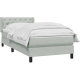 Box Spring krevet s madracem svijetlo sivi 80x220 cm samt | shoptok.hr