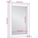  Zrcalo za kupaonicu Finš bijelog pranja 50 x 70 x 2,5 cm | shoptok.hr