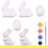  Set for painting styrofoam decorations 4 bunnies 2 eggs paints | shoptok.hr