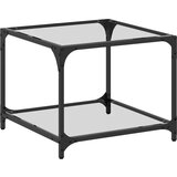  The Living Store Klubska mizica s stekleno površino 50x50x40 cm jeklo - Klubska Mizica, (21496543) Cene