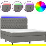 Maison Chic Box spring postelja - Vzmetna postelja z vzmetnico LED temno siva 160x200 cm blago SL3339, (21906520) | Shoptok.si