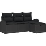 vidaXL set od 4 dijela vrtnih kauča s jastučićima crni poli ratan | shoptok.hr