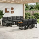  Set vanjskih sofa 11 kom. Crna i tamno siva Poliester | shoptok.hr