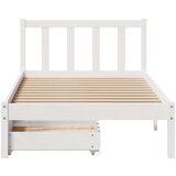 vidaXL Posteljni okvir brez vzmetnice bel 75x190 cm trdna borovina | Shoptok.si