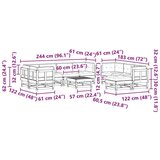  Set lounge namještaja za vrt 33 pcs Vosak smeđa i taupe - Vosak smeđa bor | shoptok.hr