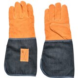 Esschert Design modro-oranžne vrtnarske rokavice z zaščito zadogtja denim Cene