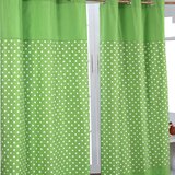 HOMESCAPES Cotton Stars Green Ready Made Eyelet zavese, par, 137x182 cm kapljice, (20749013) Cene