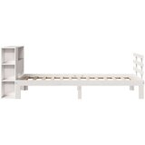  Krevet s regalom za knjige bez madraca bijeli 75x190cm borovina | shoptok.hr