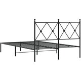  Metalni okvir za krevet s uzglavljem crni 120x190 cm | shoptok.hr