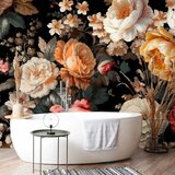  Foto tapeta - Colourful flowers on a black background 150x105 | shoptok.hr