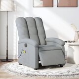 vidaXL električni masažni naslanjač svetlo sivo blago | Shoptok.si