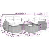 vidaXL 7-dijelni set vrtnih sofa od poliratana s jastucima smeđi | shoptok.hr