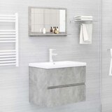  Kupaonsko ogledalo siva boja betona 60 x 10 5 x 37 cm iverica | shoptok.hr