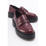 LuviShoes NONTE Women's Burgundy Spread Loafers Cene