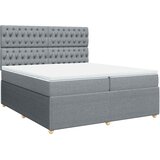  Krevet s oprugama i madracem svjetlosivi 200 x 200cm od tkanine | shoptok.hr