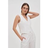 Marisse White Linen Vest | Shoptok.si