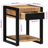 vidaXL Stranska miza 40x40x50 cm Masivni neobdelan les Mango | Shoptok.si