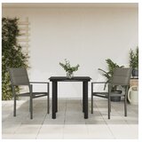 vidaXL 3-dijelni vrtni blagovaonski set crni od čelika i tekstilena | shoptok.hr