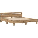  Krevetna konstrukcija Umjetnički hrast 200 x 200 cm | shoptok.hr
