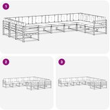  Set vanjskih sofa 10 kom. Prirodna i antracit Smeđa 483 x 245,5 x 73 cm | shoptok.hr