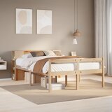 vidaXL krevet s regalom za knjige bez madraca 140x190 cm od borovine | shoptok.hr