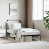  Metalni okvir za krevet s uzglavljem crni 90x200 cm | shoptok.hr