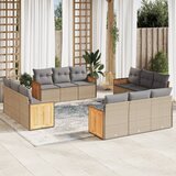 Maison Chic Seti vrtnega pohištva - Vrtna garnitura - Vrtni pohištvo set 12-delna z blazinami bež poli ratan, (21815005) | Shoptok.si