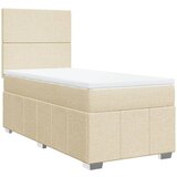 vidaXL Box spring postelja z vzmetnico krem 80x200 cm blago, (21310887) | Shoptok.si